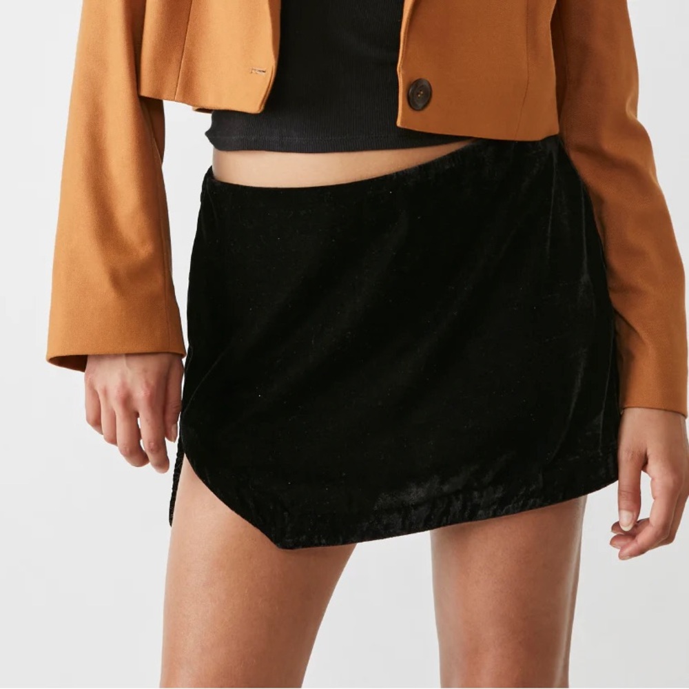 Free People Annalise Velvet Mini Skirt